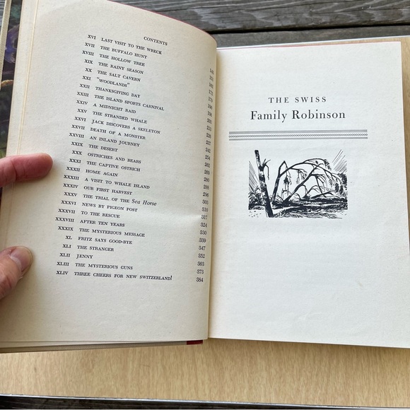 The Swiss Family Robinson Vintage 1949 Hardcover Book By Johann Wyss - Picture 7 of 13